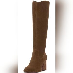 Vince Camuto Women's Leila Wide-Calf Brown Tan Suede Boots Size 8M